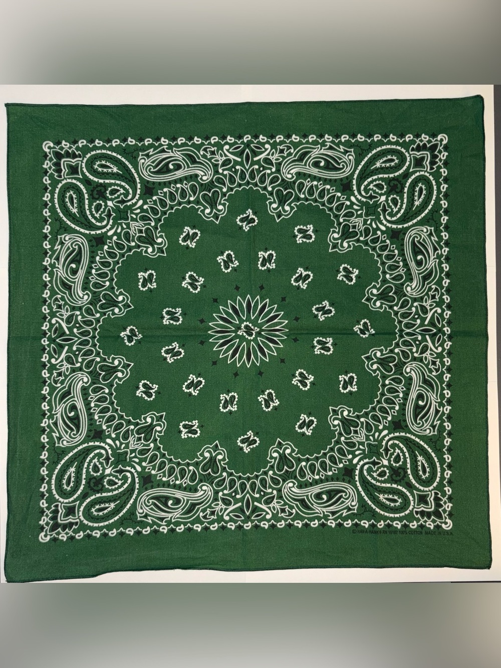 Hav-A-Hank Classic Green Paisley Bandana